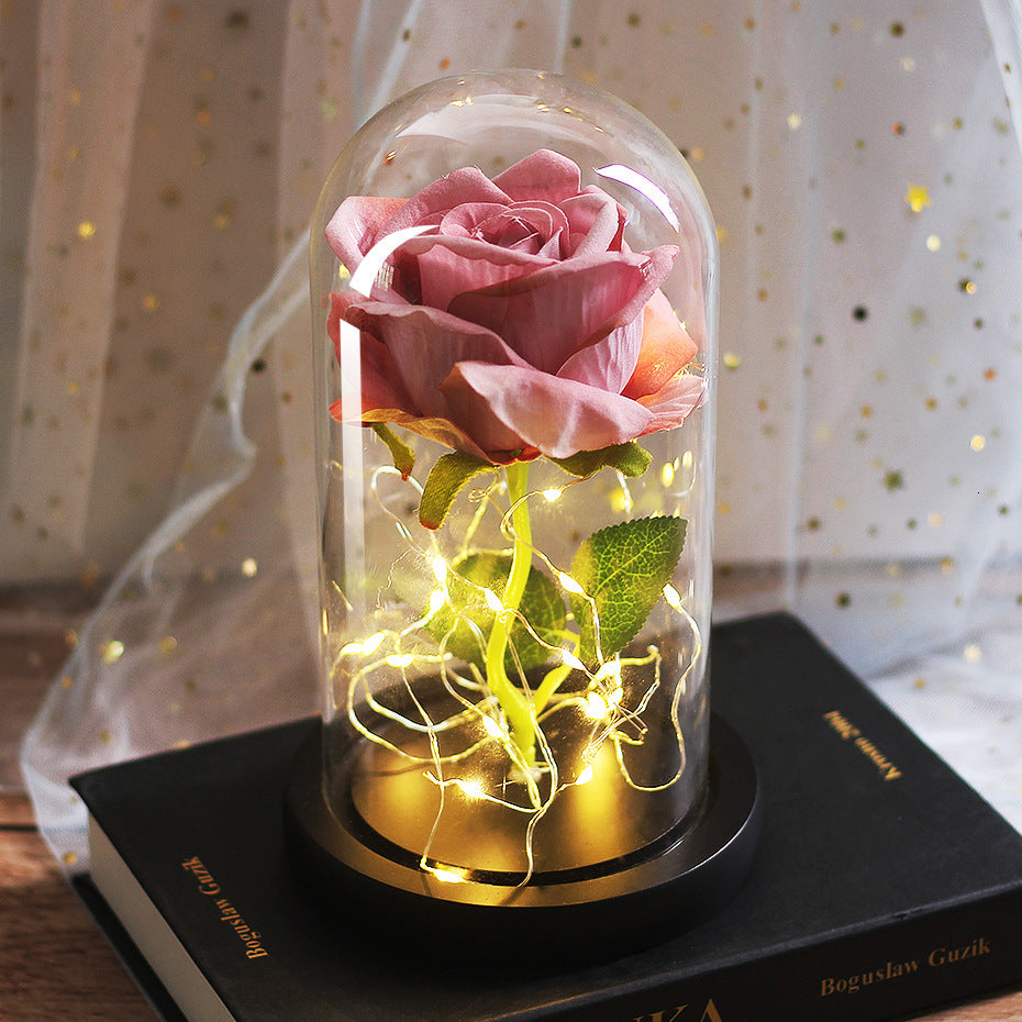 Rose Glas Abdeckung LED- Tischlampe