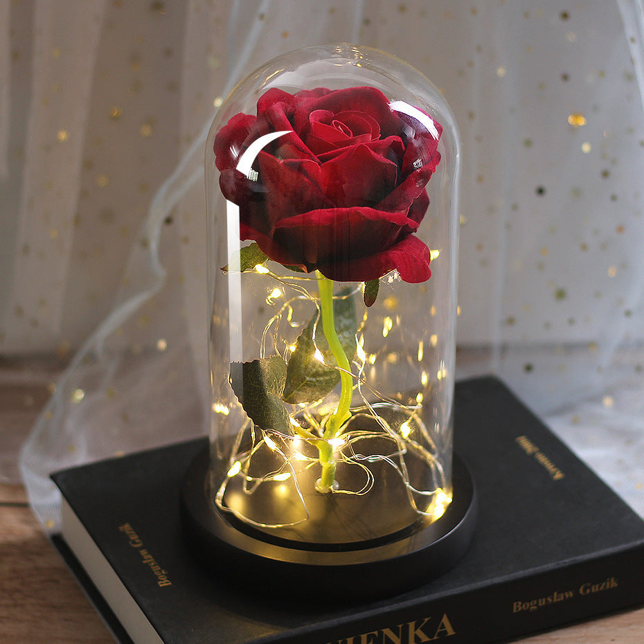 Rose Glas Abdeckung LED- Tischlampe