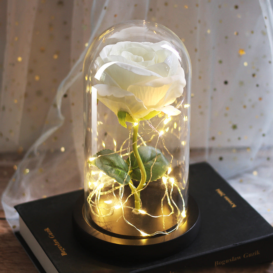 Rose Glas Abdeckung LED- Tischlampe