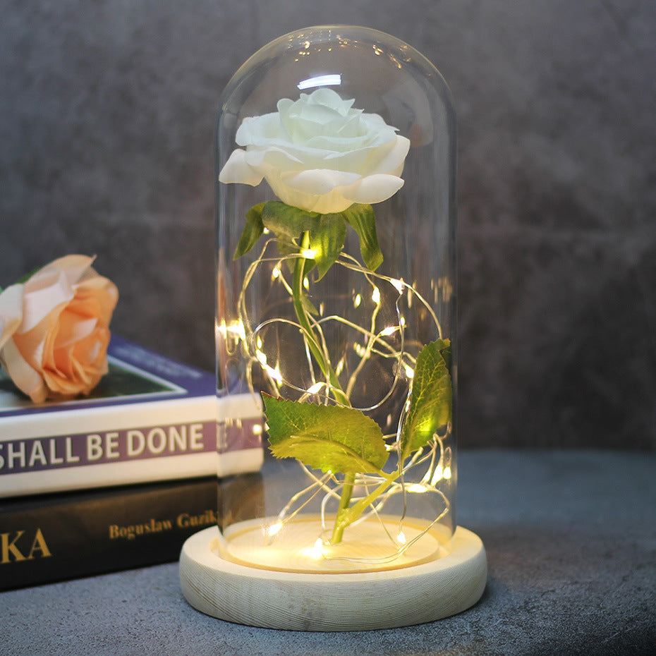 Rose Glas Abdeckung LED- Tischlampe