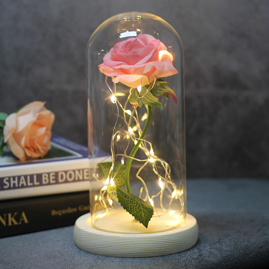 Rose Glas Abdeckung LED- Tischlampe
