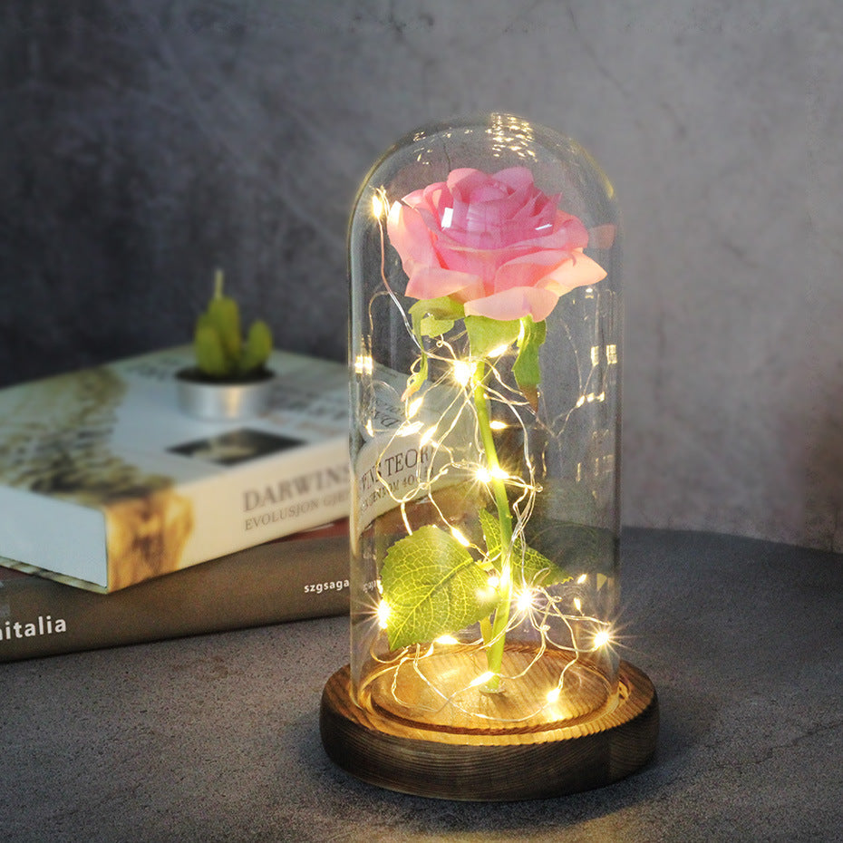 Rose Glas Abdeckung LED- Tischlampe