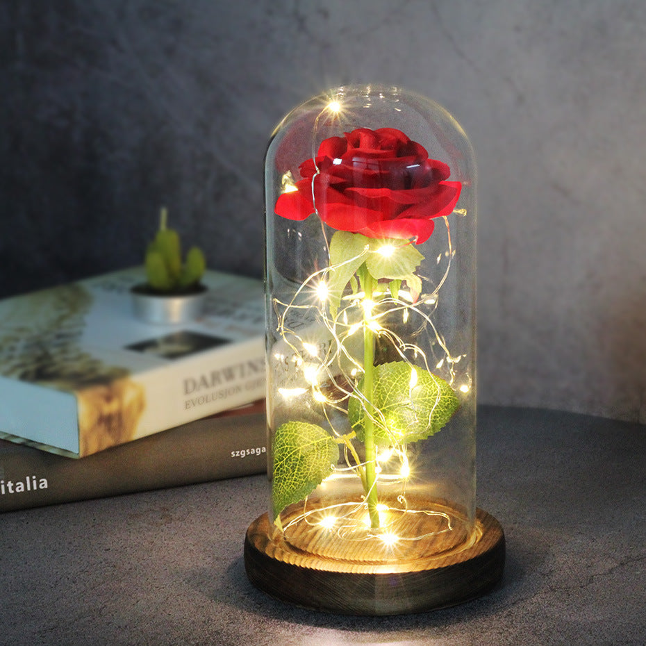Rose Glas Abdeckung LED- Tischlampe