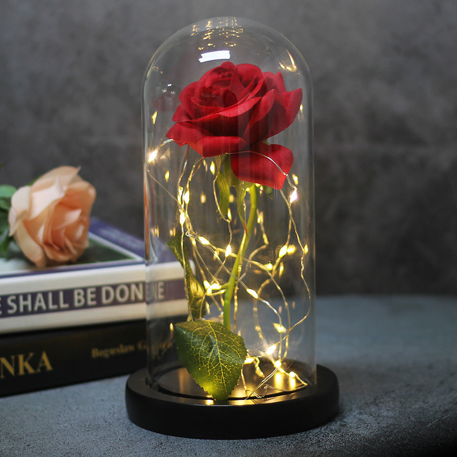 Rose Glas Abdeckung LED- Tischlampe
