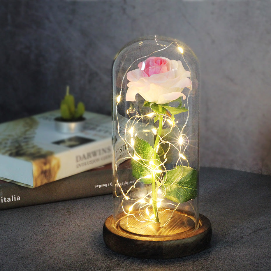 Rose Glas Abdeckung LED- Tischlampe