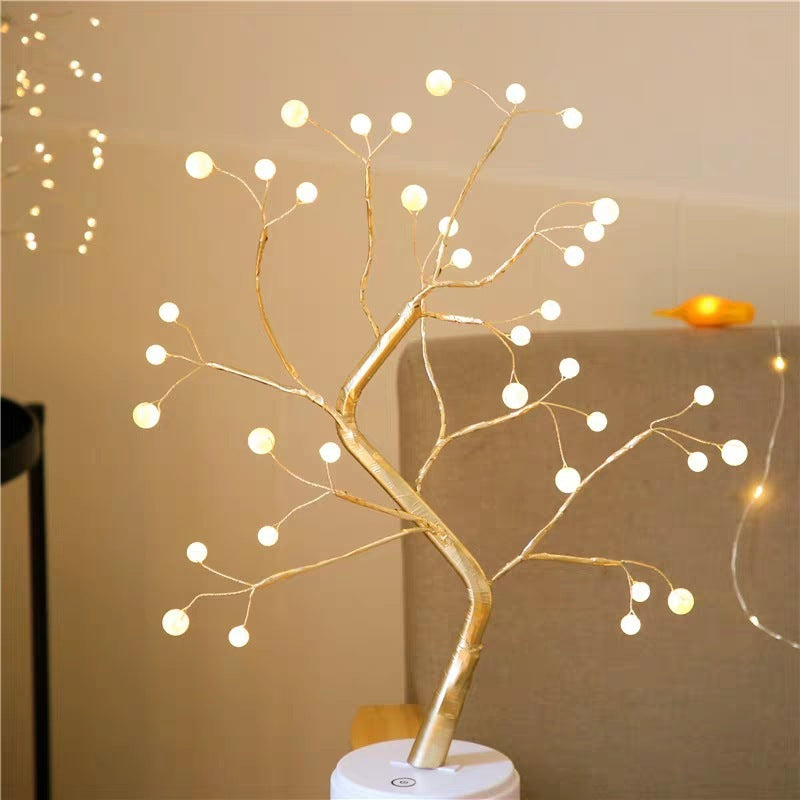 Led Kupferdraht Baum Tischlampe