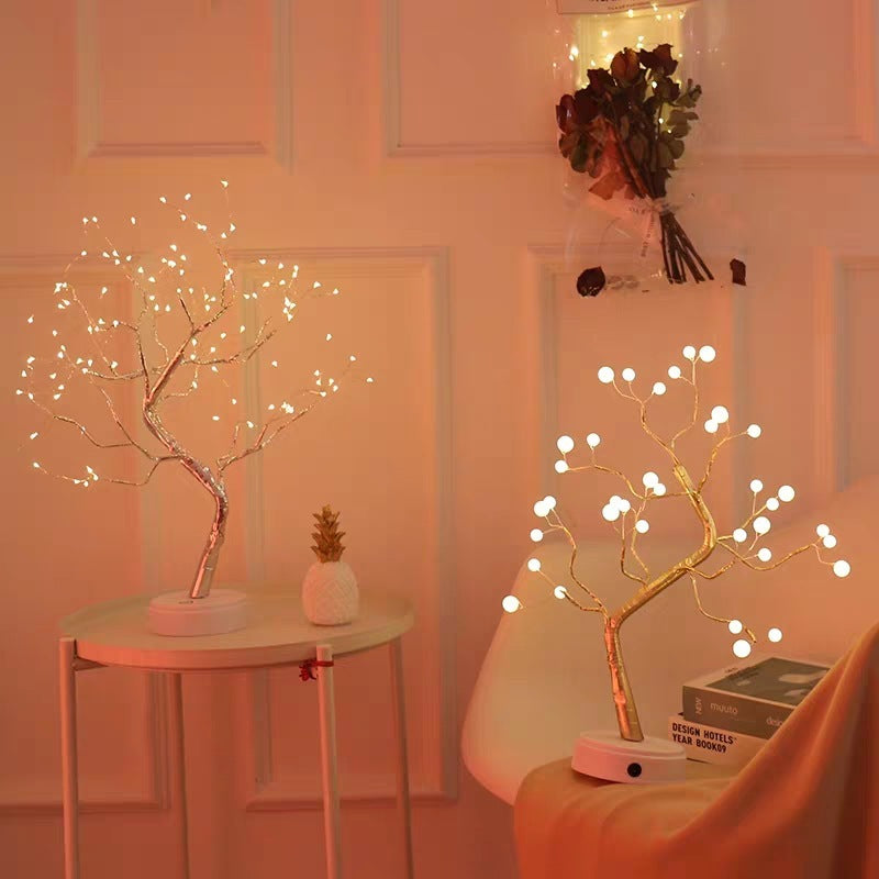 Led Kupferdraht Baum Tischlampe