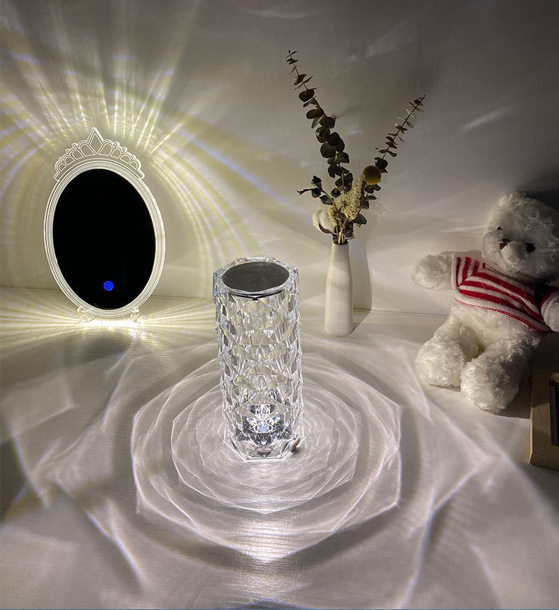 Rose Kristall Tischlampe