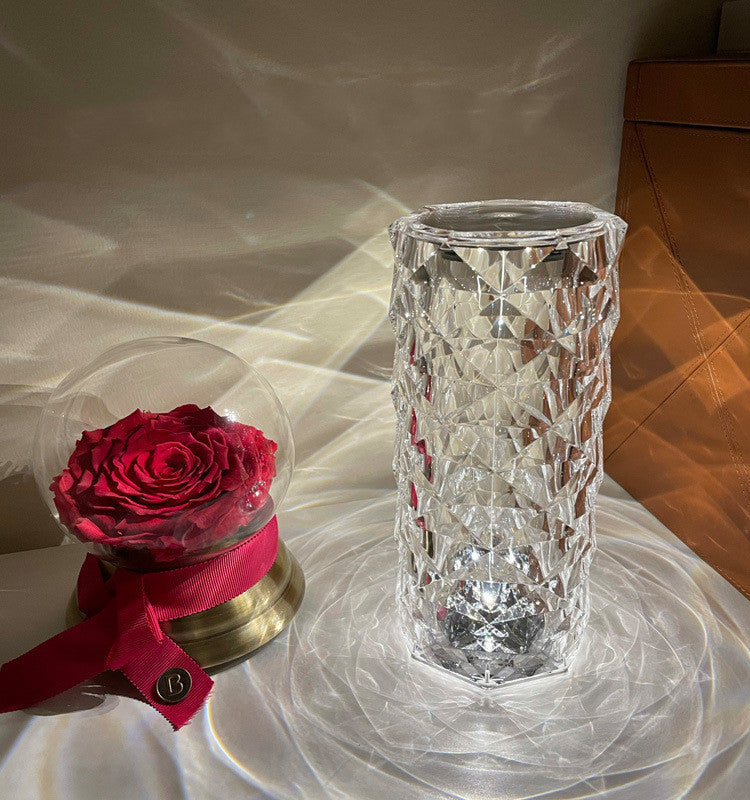 Rose Kristall Tischlampe