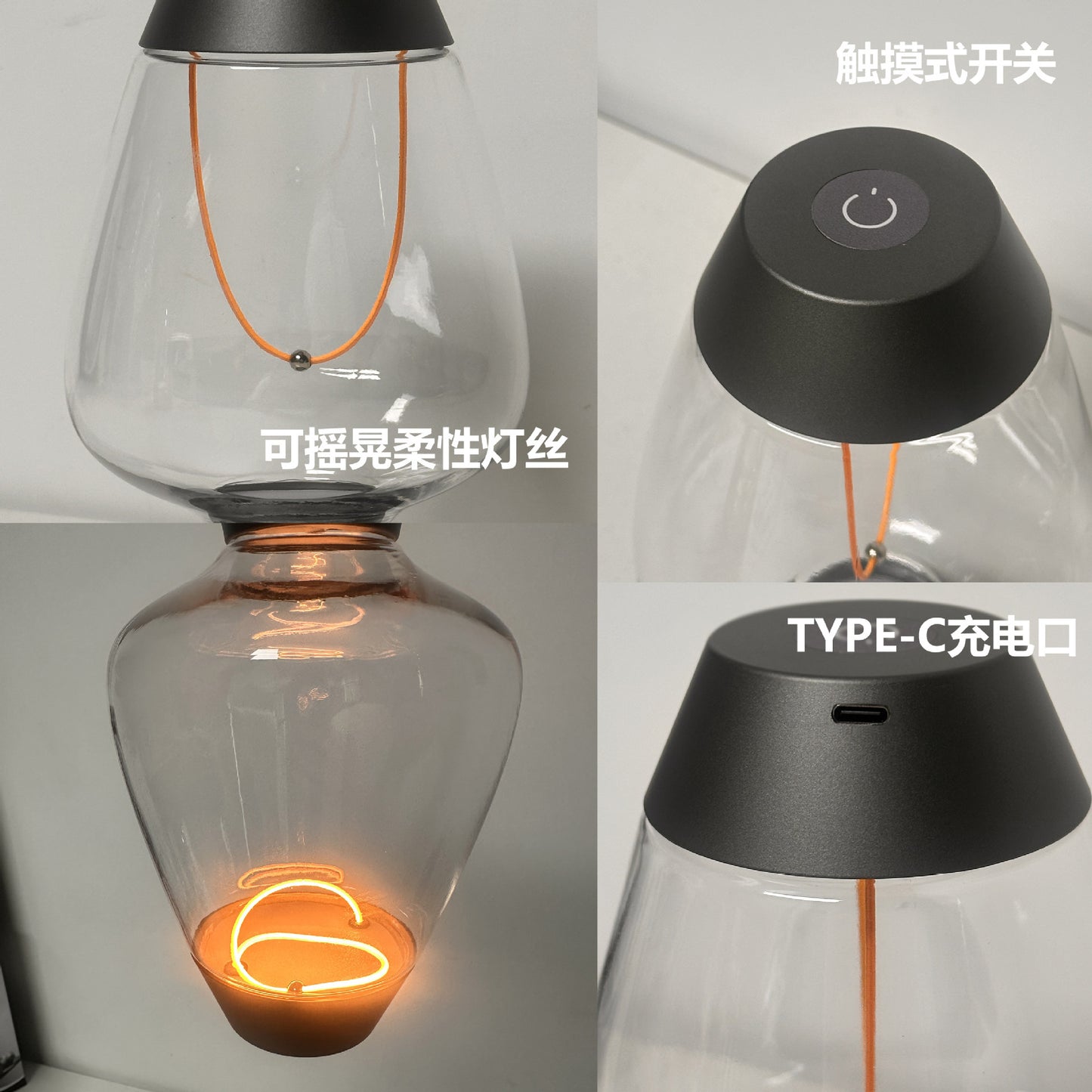 LED aufladbare Touch kleine Nachttischlampe