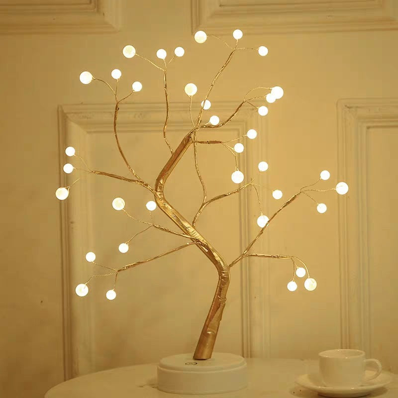 Led Kupferdraht Baum Tischlampe