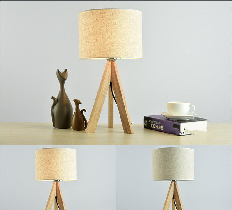 Hölzerne Tischlampe
