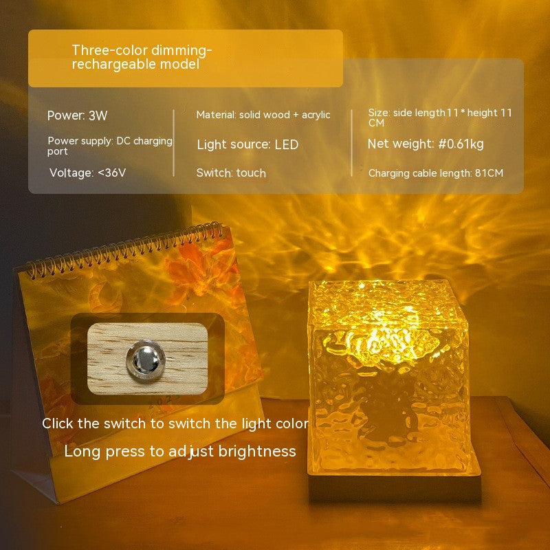 Rotierende Wasser Kleine Tischlampe