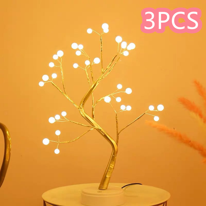 Led Kupferdraht Baum Tischlampe