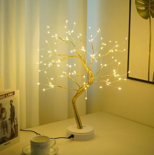 Led Kupferdraht Baum Tischlampe