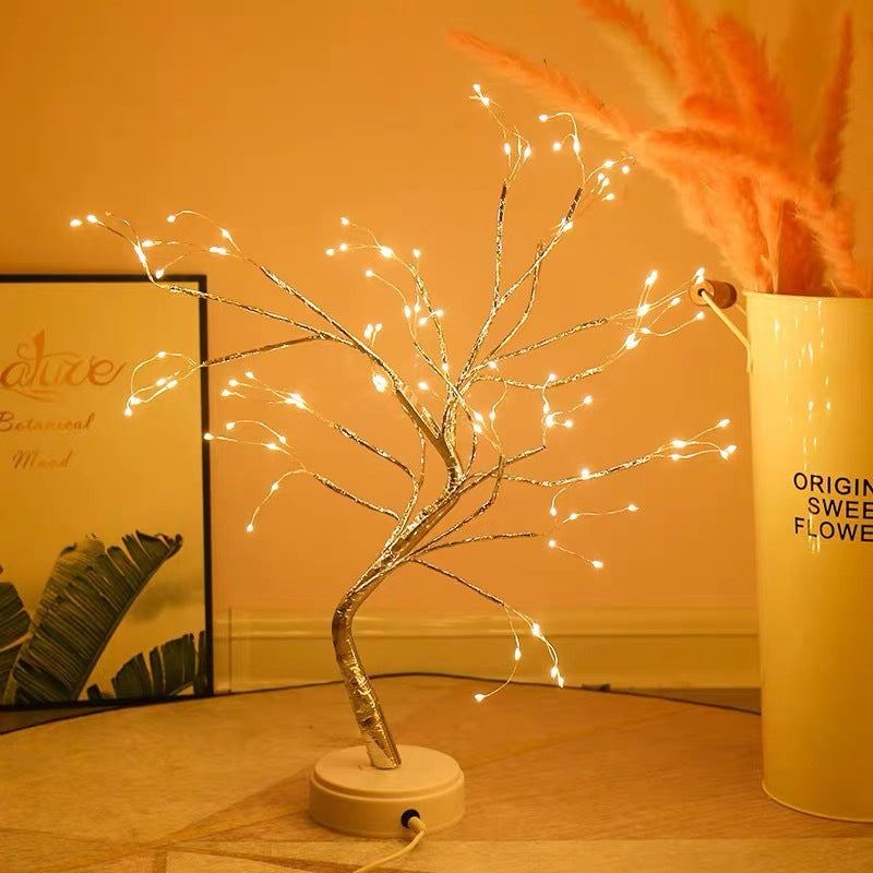 Led Kupferdraht Baum Tischlampe
