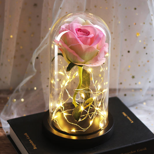 Rose Glas Abdeckung LED- Tischlampe