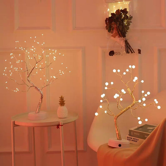 Led Kupferdraht Baum Tischlampe