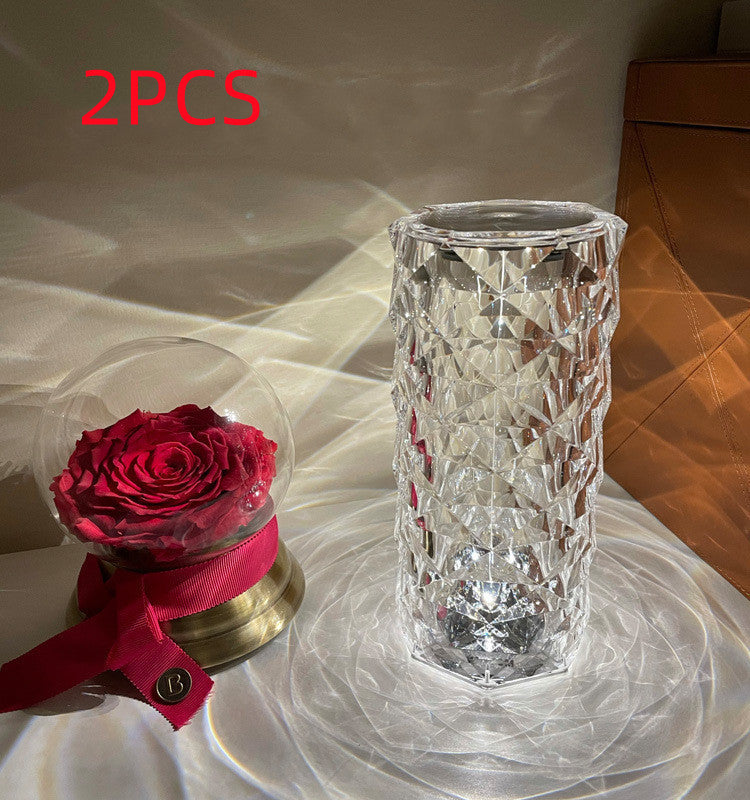 Rose Kristall Tischlampe