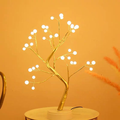Led Kupferdraht Baum Tischlampe