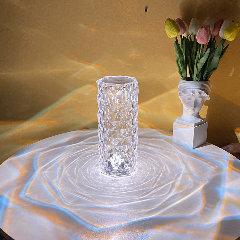 Rose Kristall Tischlampe