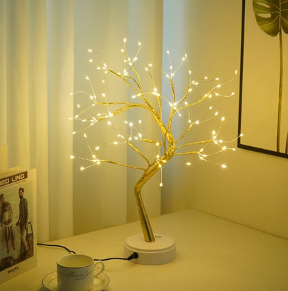 Led Kupferdraht Baum Tischlampe